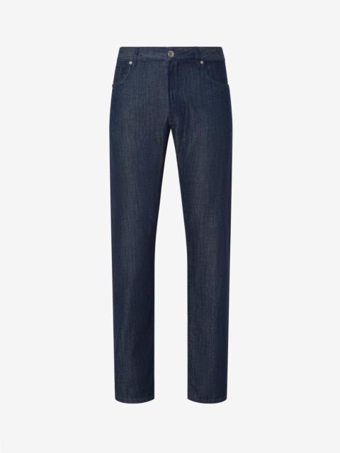 CORNELIANI Navy blue 10 o.z. cotton jeans