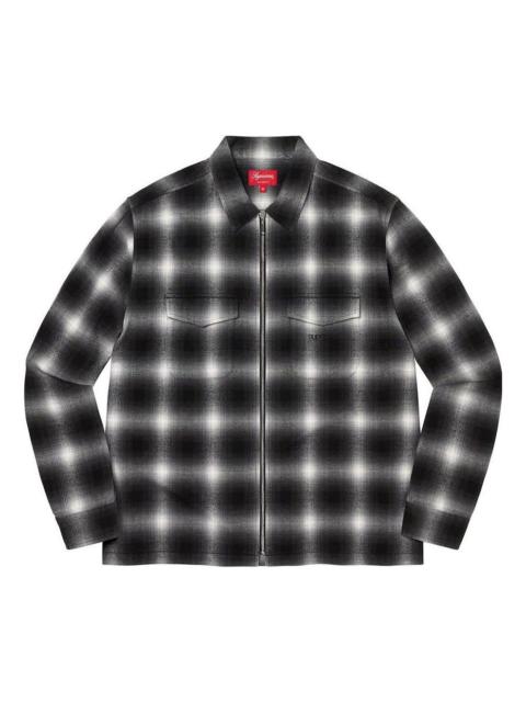 Supreme Supreme Shadow Plaid Flannel Zip Up Shirt 'Black White' SUP-FW22-275