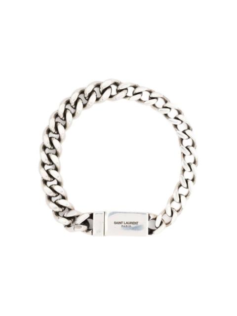 SAINT LAURENT engraved-logo chain-link bracelet