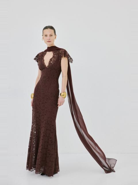 De La Vali SOLINA MAXI DRESS IN PLUM LACE