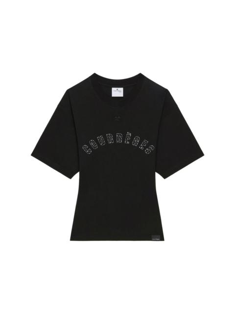 courrèges logo print t-shirt