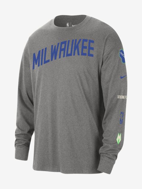 Milwaukee Bucks 2023/24 City Edition Nike Men's NBA Max90 Long-Sleeve T-Shirt