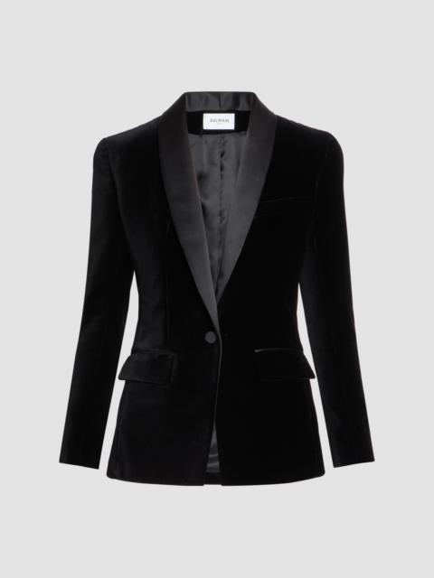 Balmain Women's Velvet Tailored Jacket - Noir