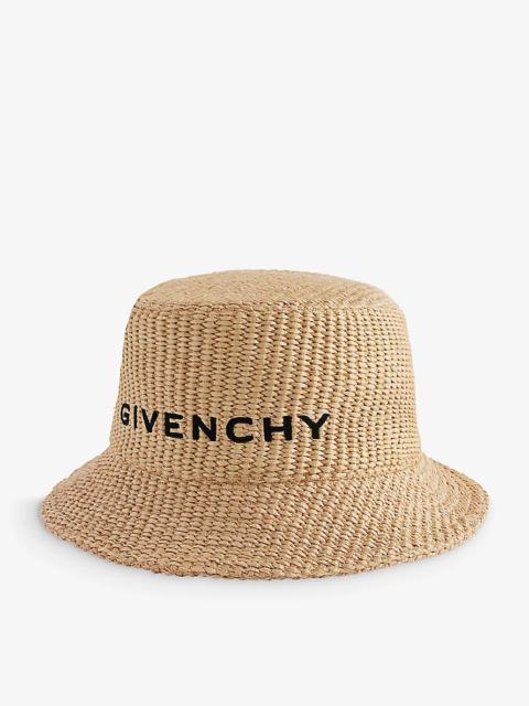 Givenchy Brand-embroidered raffia bucket hat