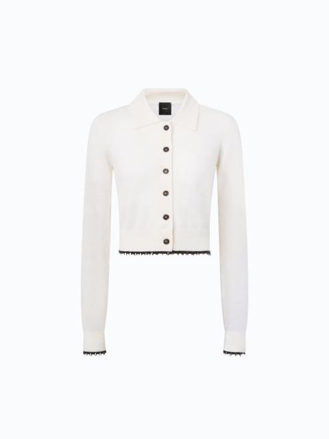 PINKO CROPPED CARDIGAN WITH POLO COLLAR