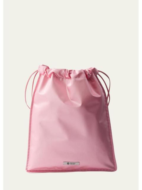 Prada Wish Silk Duchesse Drawstring Pouch Bag