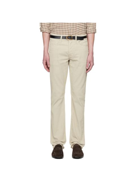 TOM FORD Beige Micro Cord Slim Fit Jeans