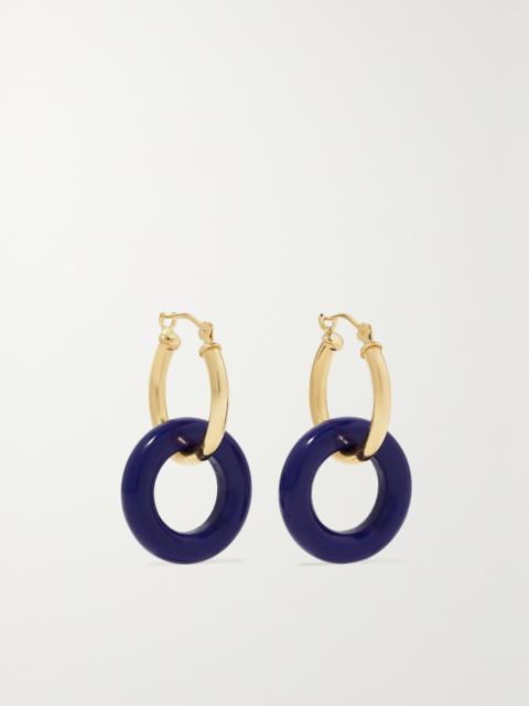 MATEO Donut 14-karat Gold Lapis Lazuli Hoop Earrings
