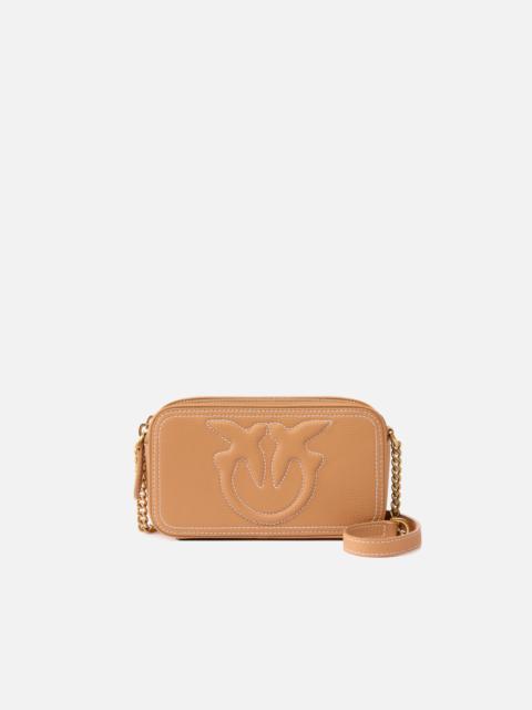 PINKO SMALL CROSSBODY BAG WITH RAISED LOVE BIRDS LOGO