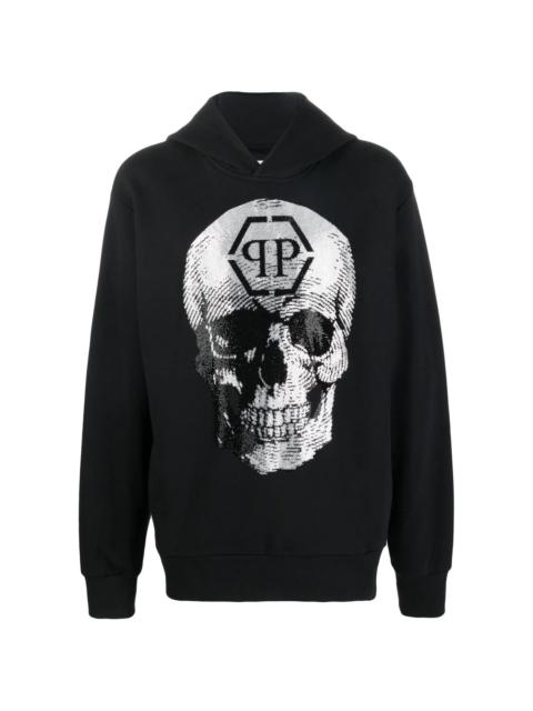 skull logo-print hoodie