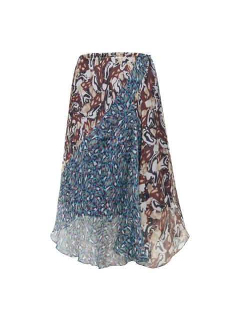 Dries Van Noten Bias Cut Abstract Print Skirt