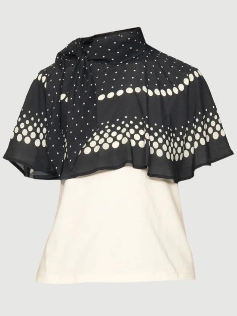 Sea ELLY POLKA PRINT CAPE T-SHIRT