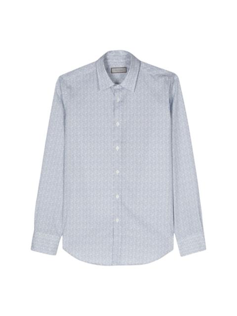 Canali graphic-print cotton shirt