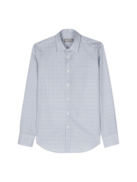 graphic-print cotton shirt