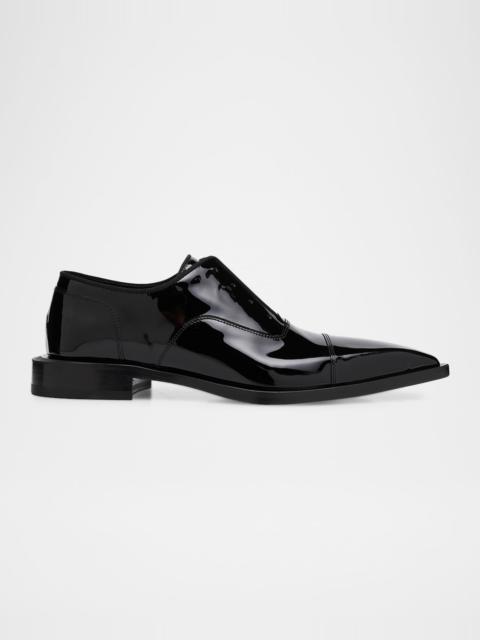 Lanvin Men's Point-Toe Laceless Leather Oxfords