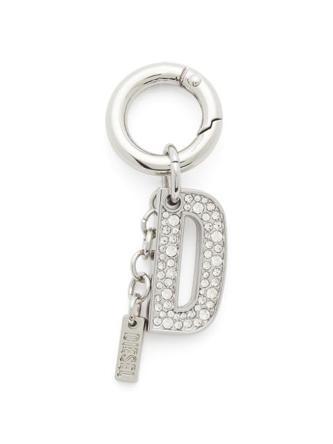 Diesel METAL KEYRING CHARM WITH CRYSTAL D