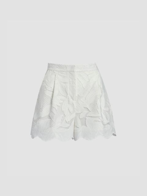 Erdem FLORAL COTTON CUTWORK TAILORED SHORTS