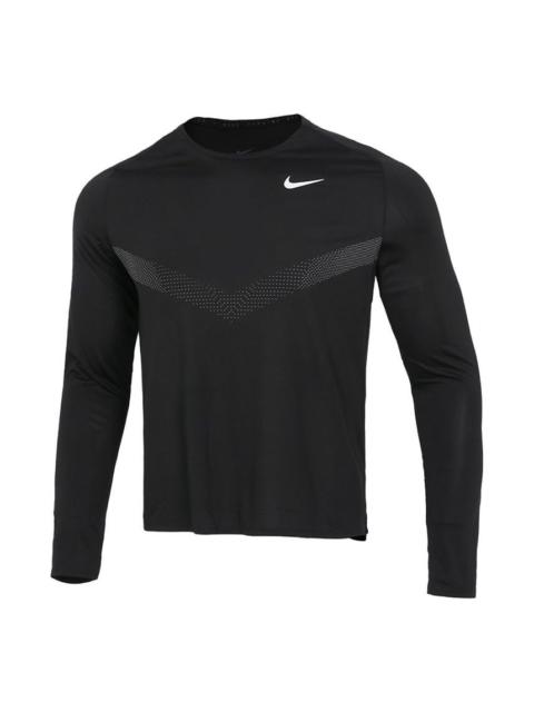 Nike Men's Nike Sports Fitness Training Running Casual Long Sleeves Black T-Shirt DD6022-010