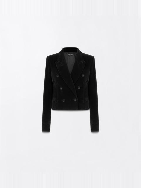 TOM FORD COTTON VELVET DOUBLE BREASTED CABAN