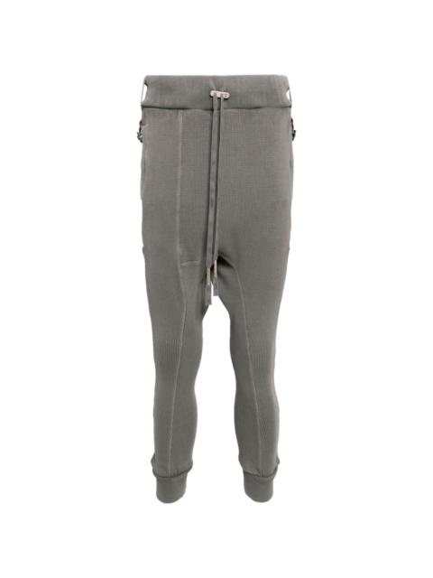 drop-crotch cotton-blend track pants