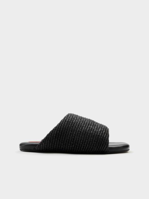 SIMONMILLER Raffia Bubble Slide In Black