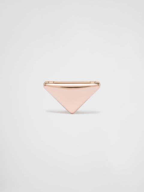 Prada Eternal Gold small triangle brooch in pink gold