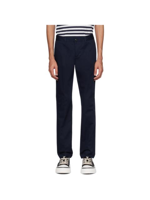 AMI Paris Navy Straight-Leg Trousers