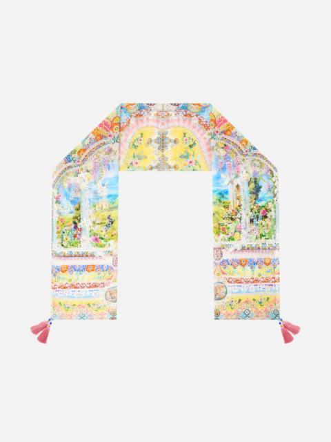 CAMILLA LONG SILK CRINKLE CHIFFON SCARF