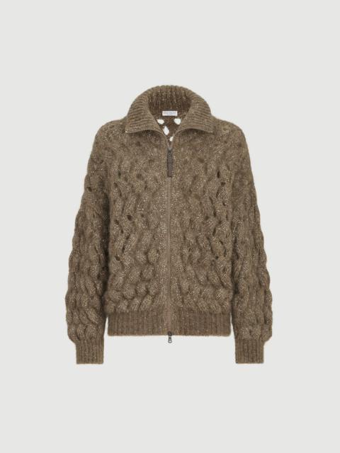 Brunello Cucinelli Dazzling zigzag cables cardigan in mohair and wool