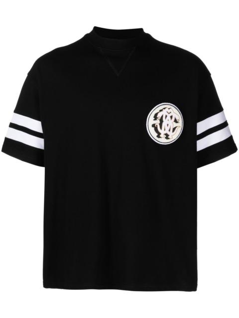 Roberto Cavalli Mirror Snake-patch piqué T-shirt