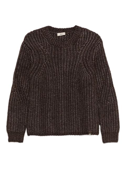 Herno metallic ribbed knit sweater