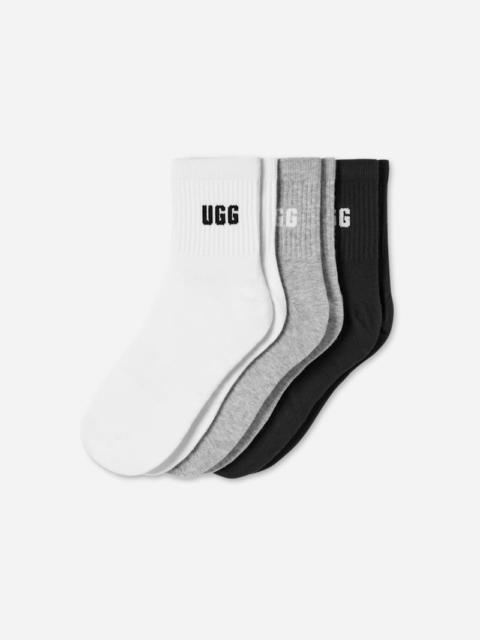 UGG ® Women's Quinlin Logo Quarter 3 Pack in Nimbus/Grey Heather/Black