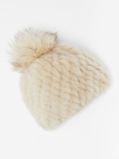 Max Mara DELIA Knitted mink hat