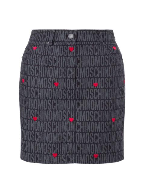 Moschino logo-jacquard pencil miniskirt