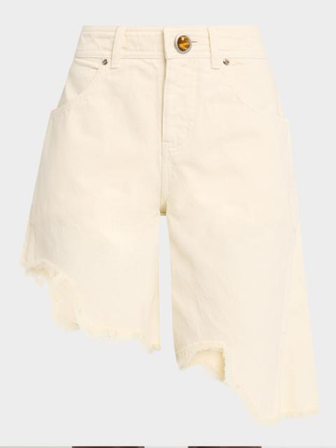 CHRISTOPHER ESBER Manta Asymmetric Raw-Edge Shorts
