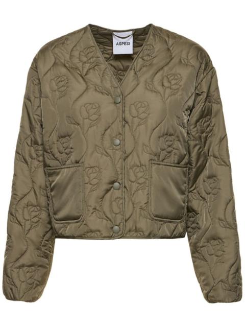 Quilted nylon short jacket