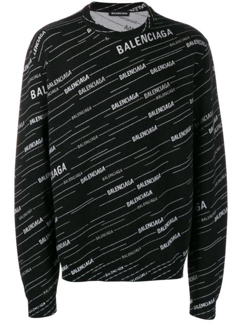 BALENCIAGA jacquard logo crew neck sweatshirt
