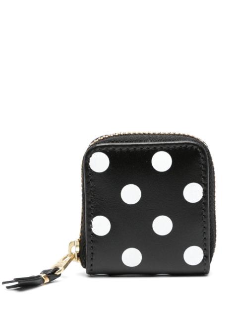 Dots Printed Leather Line Coin Pouch