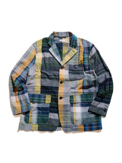 Engineered Garments Loiter Jacket Navy/Yellow/Green Dobby Jacquard