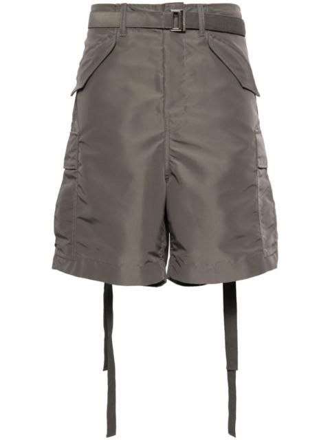 sacai belted cargo shorts