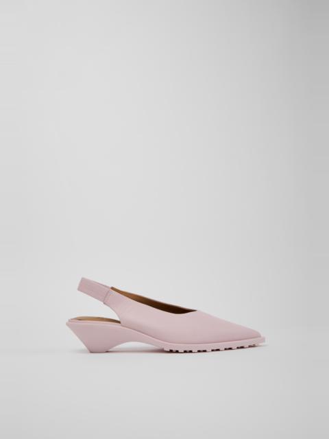 CAMPER Anita Pink Leather Semi-Open Shoes for Women.
