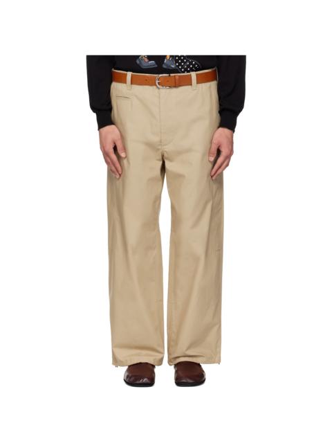 Moschino Beige Classic With Twist New Tailoring Trousers