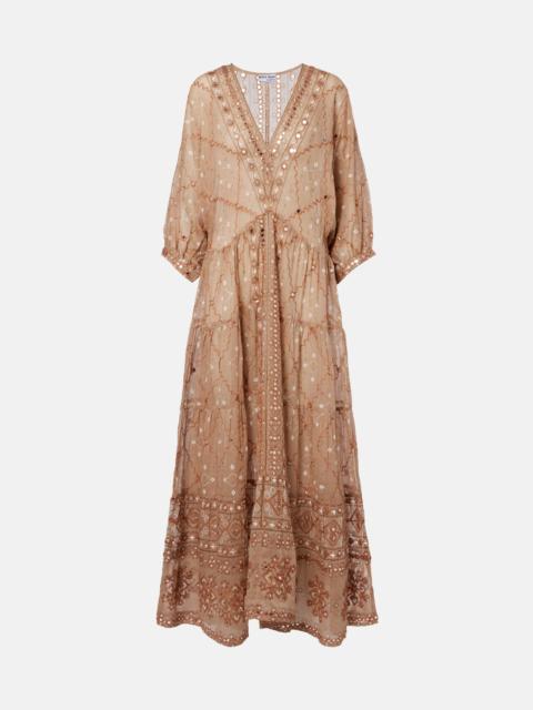 juliet dunn Embellished cotton maxi dress