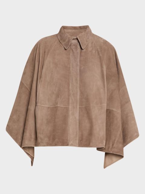 Brunello Cucinelli Suede Cape Jacket