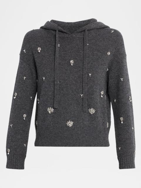 SIMKHAI Karmen Wool-Cashmere Embellished Hoodie
