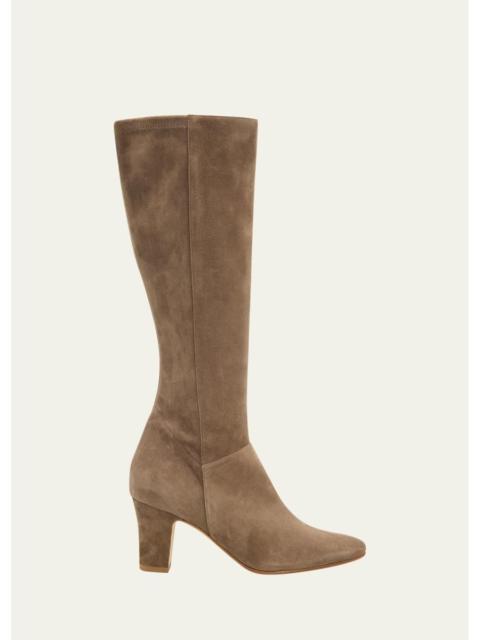 Manolo Blahnik 70mm Pitana Suede Knee-High Boots