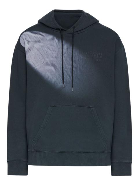 MM6 Maison Margiela faded logo-embroidered hoodie