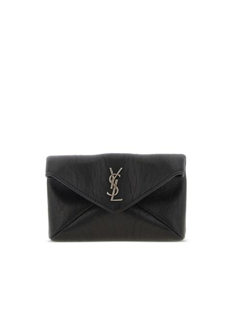 SAINT LAURENT small Cassandre envelope snap-button clutch bag