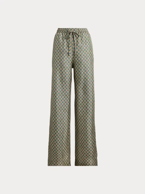 Polo Ralph Lauren Floral Silk Drawstring Wide-Leg Pant