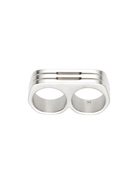 Rick Owens Silver Porterville Double Grill Ring